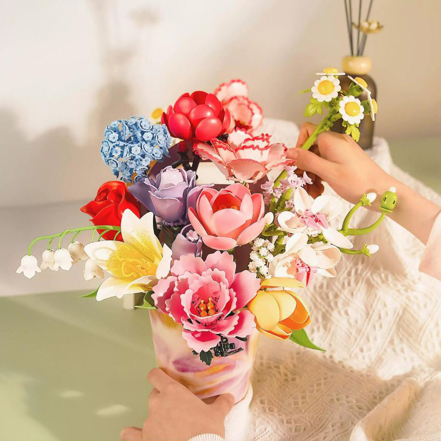 Plant Parent Yearly - PANLOS 브릭 꽃 빌딩 블록 DIY