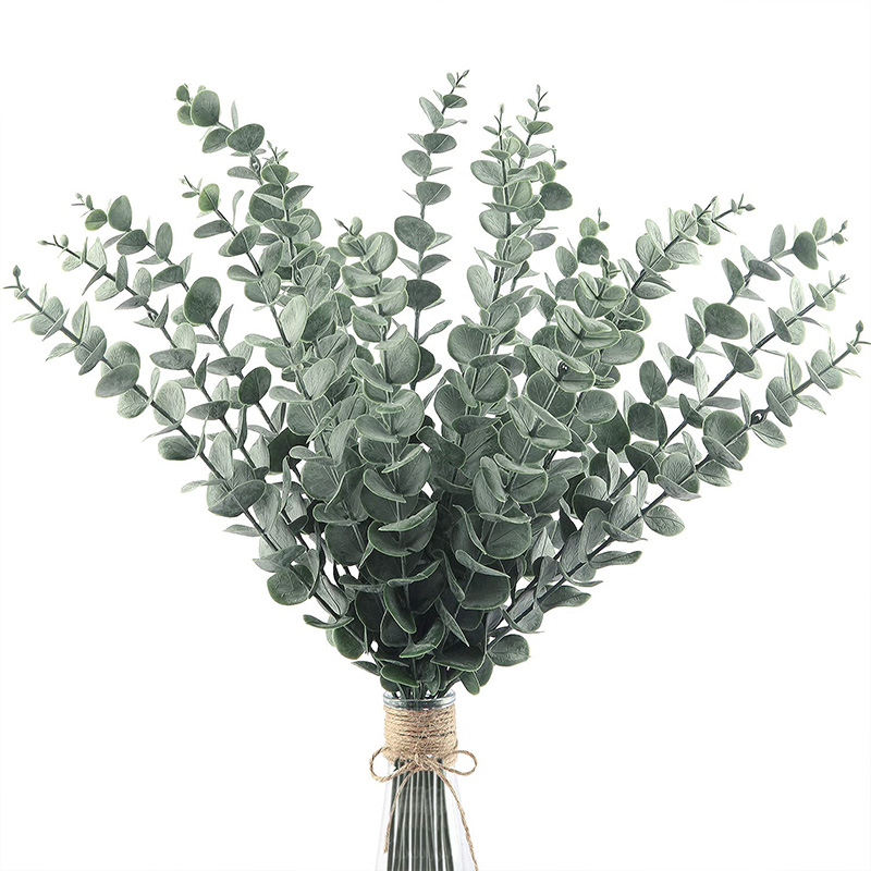 Fiddle Leaf Fig - 20pcs 인공 유칼립투스 줄기 잎 녹색