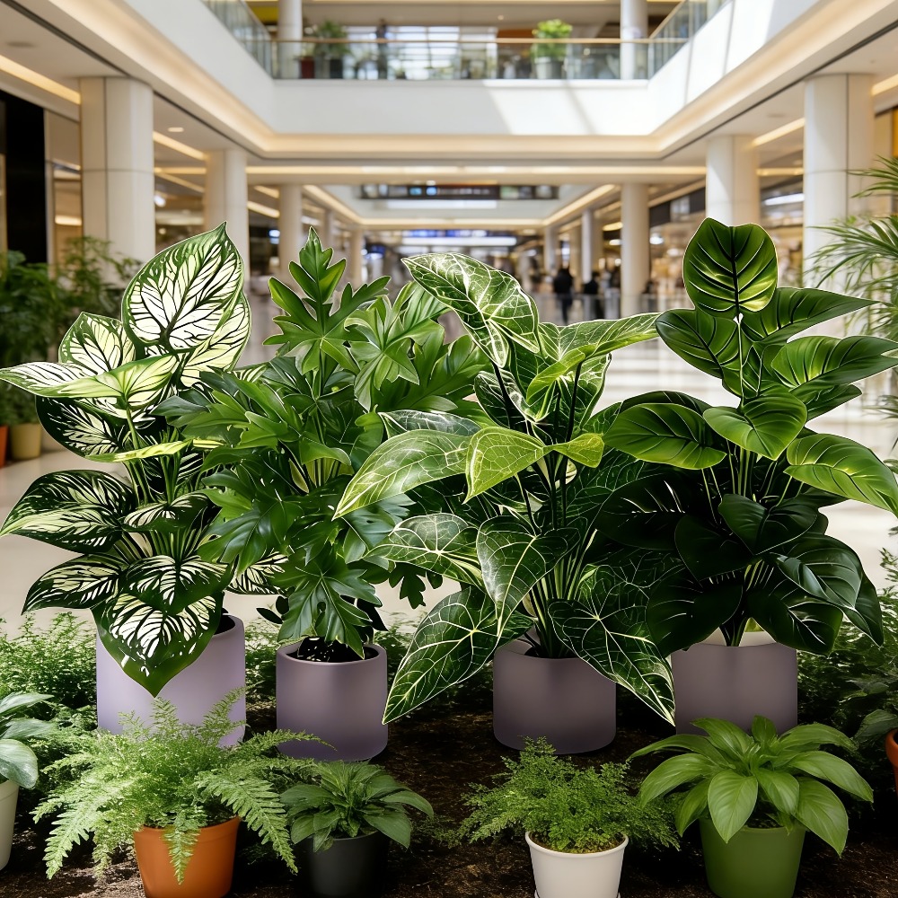 4개 세트 인조 식물, 48개 잎이 있는 대형 팬잎 해 - Fiddle Leaf Fig 리뷰 및 가격