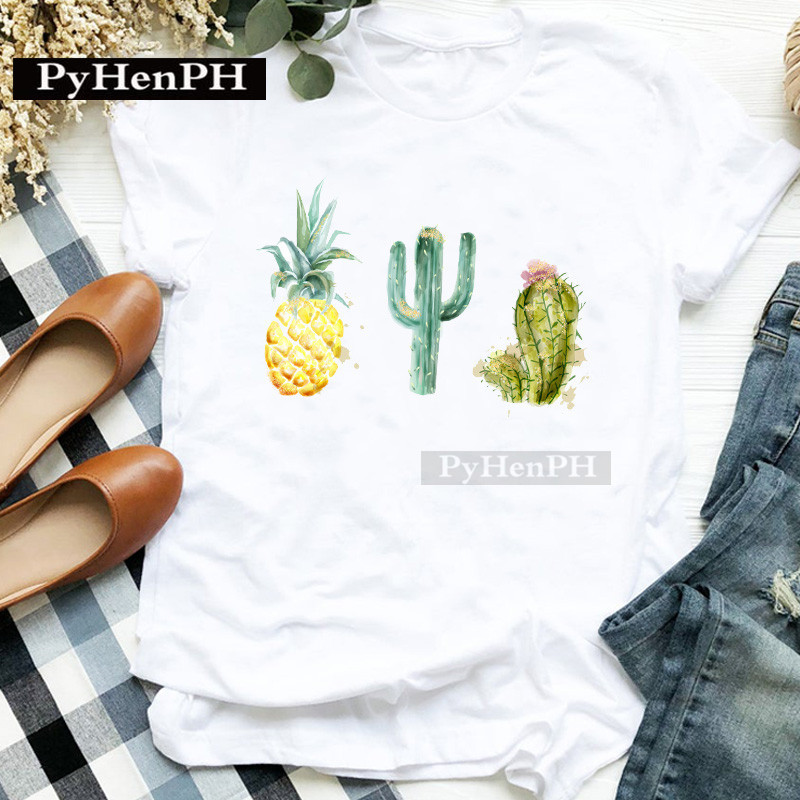 패션 여성용 개성있는 선인장 프린트 반팔 티셔츠 부모- - The Plant Parent 리뷰 및 가격