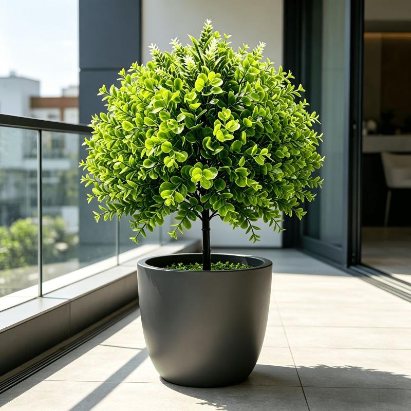 인공 녹색 식물 지지대가 있는 가짜 녹색 플라스틱 관목 - Fiddle Leaf Fig 리뷰 및 가격