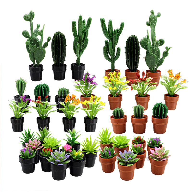 미니어처 플라스틱 화분에 심은 다육 식물 및 선인장 모 - Succulent Set 리뷰 및 가격