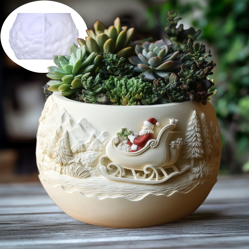 삼나무 썰매 산타클로스 릴리프 캔들 컵 석고 실리콘 몰 - Succulent Set 리뷰 및 가격