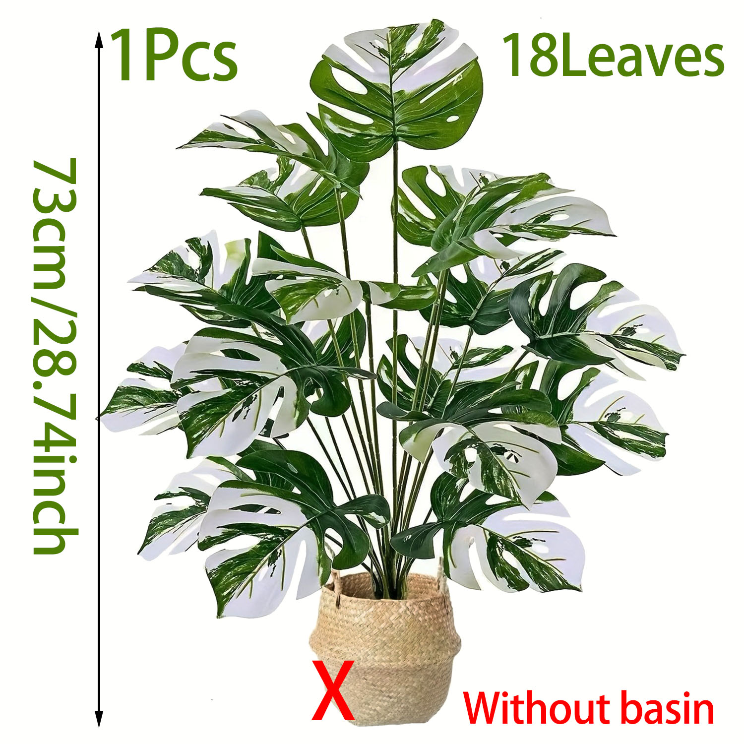 흰색 줄무늬 잎이 있는 현실적인 인공 몬스테라 식물 - - Fiddle Leaf Fig 리뷰 및 가격